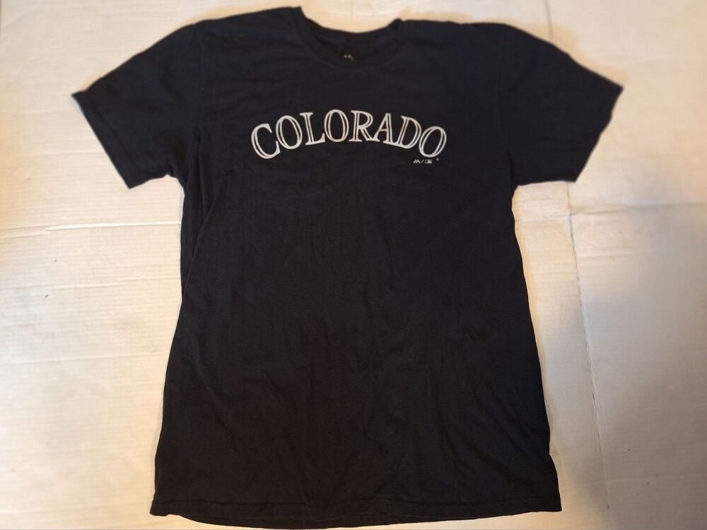 Colorado Rockies Chuck Nazty Large T Shirt Majestic Black #19